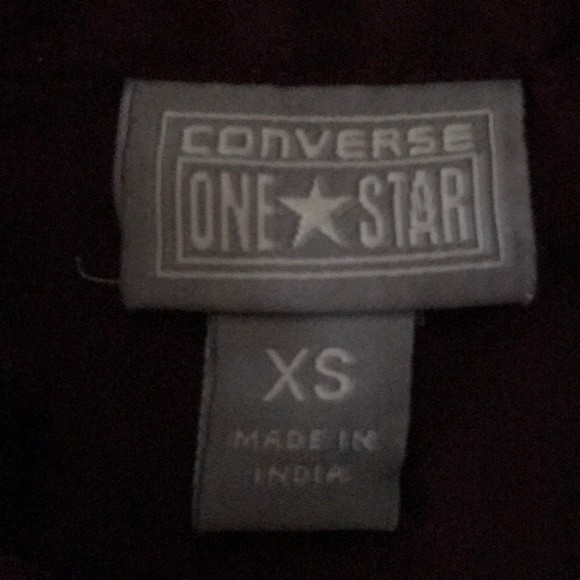 Converse One Star Peplum Top burgundy sleeveless ruffles standing collar size XS - Picture 10 of 11